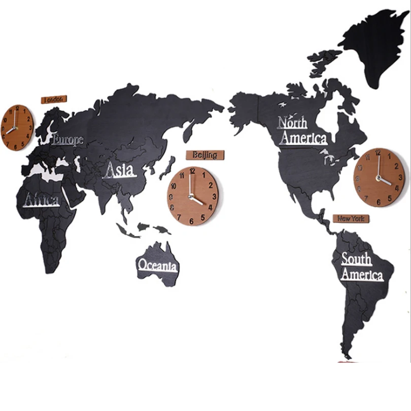 Настенные часы с изображением карты мира настенные украшения для дома отеля
