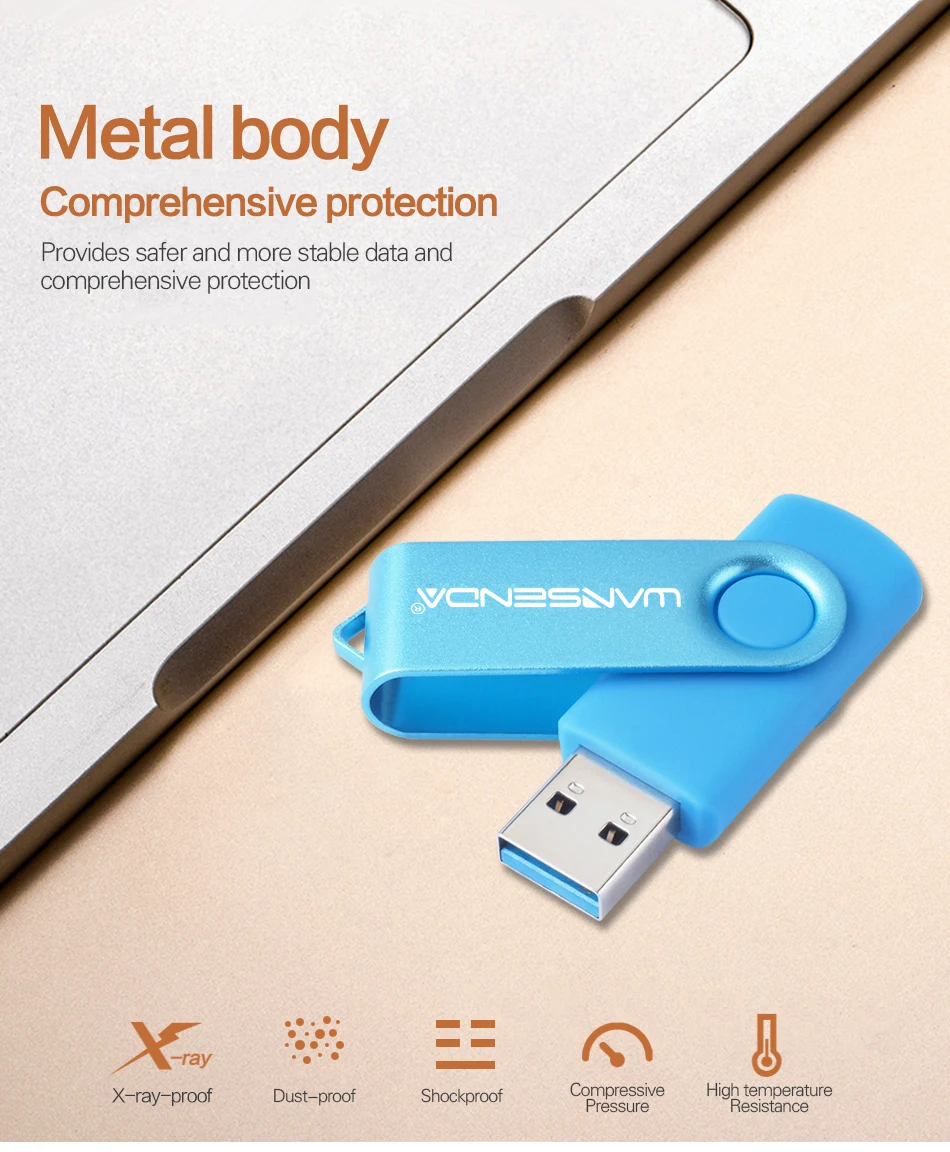 Wansenda USB флеш-накопители поворотные Внешние USB 3,0 флеш-накопители 256 ГБ 128 Гб 64 ГБ 32 ГБ 16 ГБ 8 ГБ 4 ГБ высокоскоростные креативные флеш-накопители