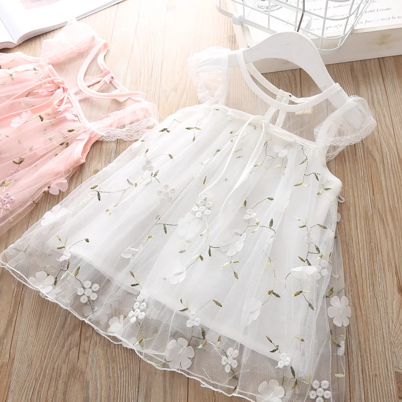 Baby Girl Summer Chiffon Floral Dress Petal Flower Kids Wholesale Lots Bulk Clothes Little Tulle Princess Lace 2019 | Детская одежда и
