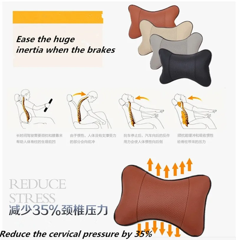 2 шт. авто-Стайлинг кожи отверстие-землеройная машина подголовник для Cadillac srx cts ats