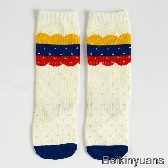 Rainbow 1 pair male baby girl socks warm cartoon fox cotton cute knee socks unisex fashion cartoon baby warm boots socks cartoon - Цвет: Rainbow