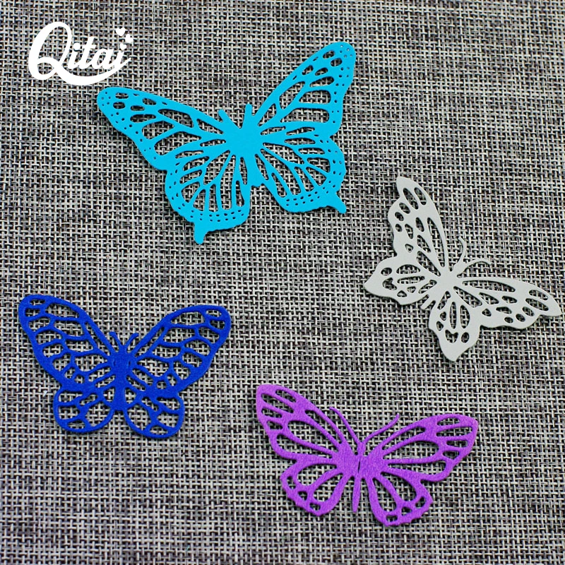 QITAI 6 шт./компл. металлические режущие штампы бабочки для DIY скрапбукинга альбом