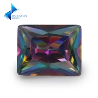 size 3x5mm10x12mm plating mix color multicolor cubic zirconia rectangle cut loose cz stone synthetic gems