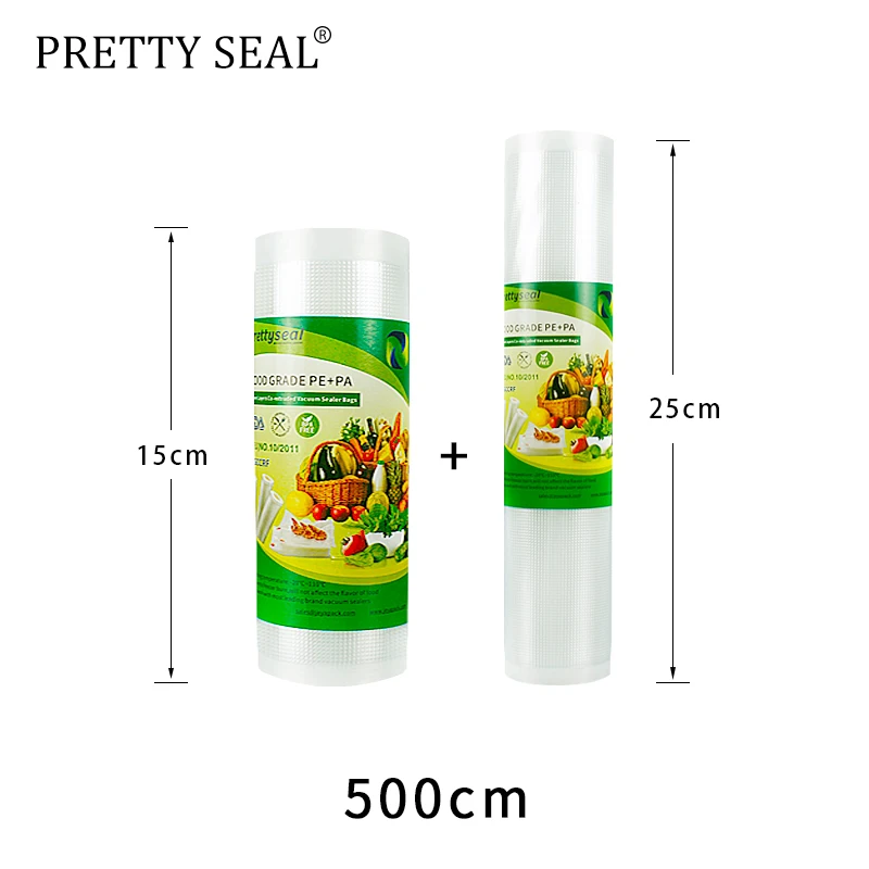 Вакуумные пакеты PRETTYSEAL для вакуумной упаковки 15*5 м+ 25*5 м сумка для хранения пищевых продуктов вакуумный упаковщик свежей еды упаковка пластиковая упаковка