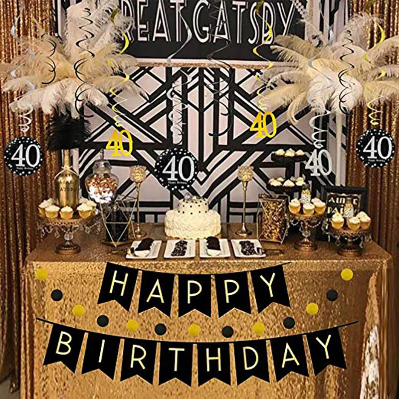 Набор украшений для вечеривечерние в честь 40 го дня рождения мужчин и женщин