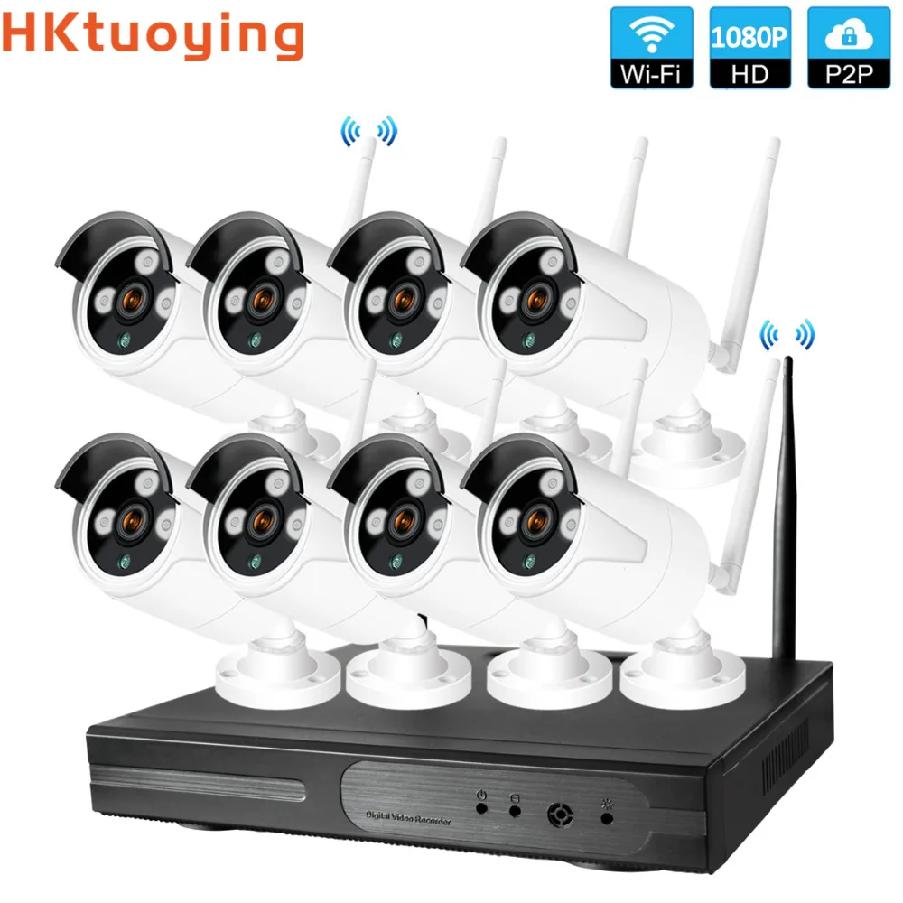 Plug and Play 8CH 1080 P HD Беспроводной NVR Kit P2P внутренний наружный IR Ночное Видение