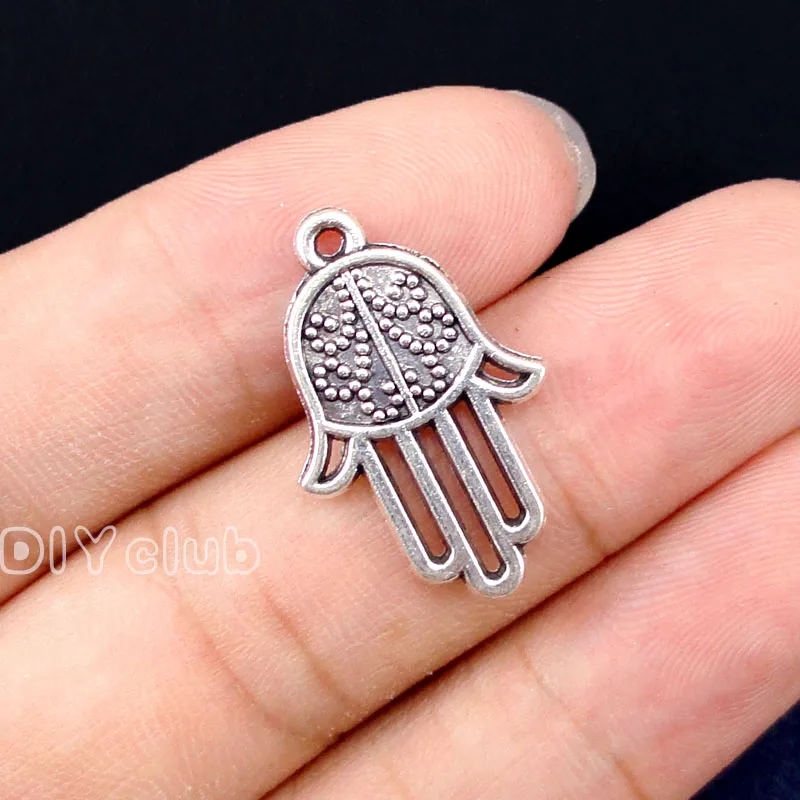 70pcs антикварные серебряные/бронзовые/Золотые/медные Подвески в виде руки хамсы DIY