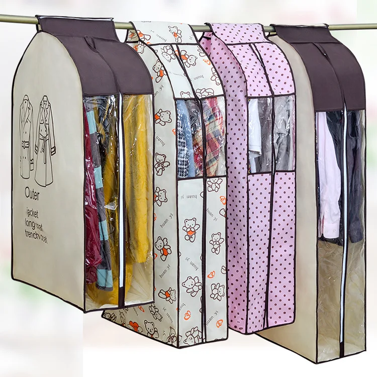 Мешки для одежды нетканый чехол норкового меха 3D утолщенный прозрачный костюма 3