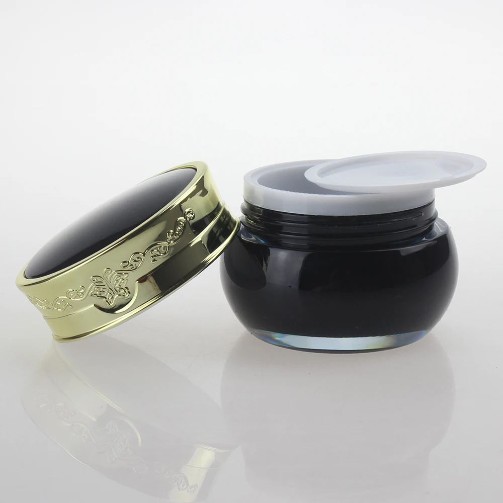 Лидер продаж черная пластиковая Косметическая Акриловая банка 30 мл пластиковый