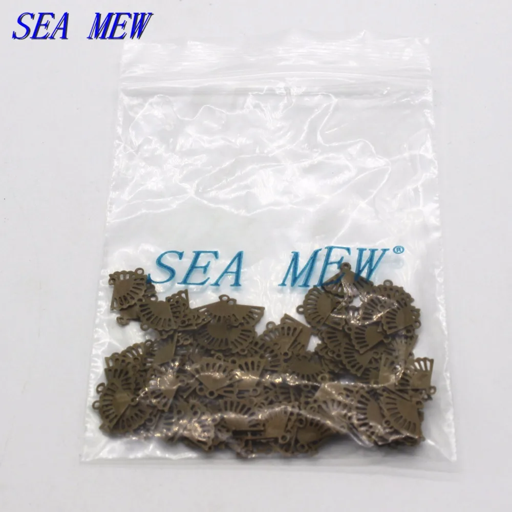 SEA MEW 500 шт. 10 мм * 12 античная бронза медный вентилятор Charm для изготовления