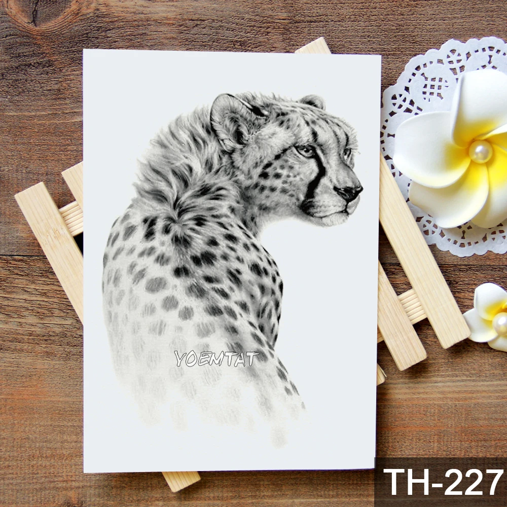 Временная татуировка с тигровым волком и леопардовым рисунком