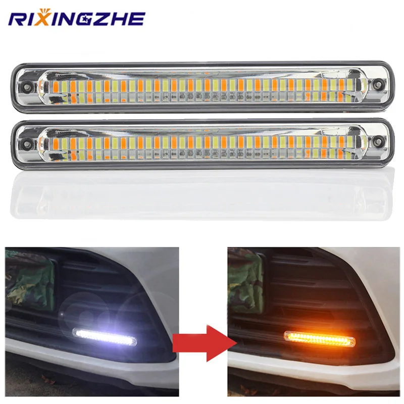 RXZ DRL светодиодный супер яркий дневного светильник + течет поворотов головной Бар