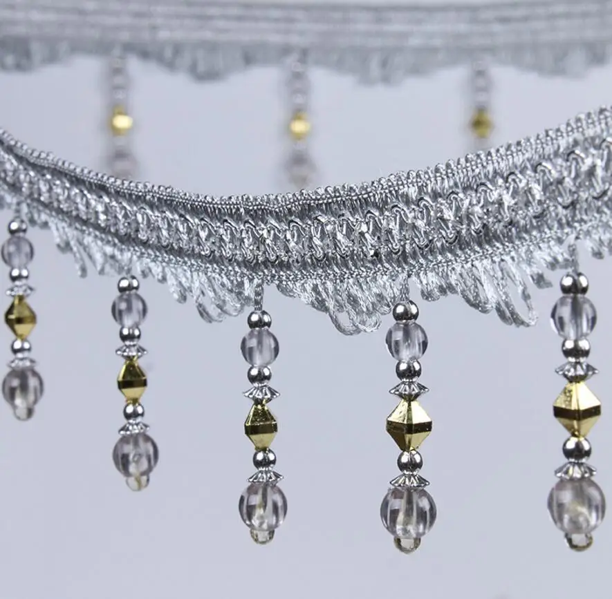 Type-7 12Meter Rhinestone Bead Pendant Hanging Lace Trim Ribbon For Window curtains wedding Party Decorate Apparel Sewing DIY | Дом и сад