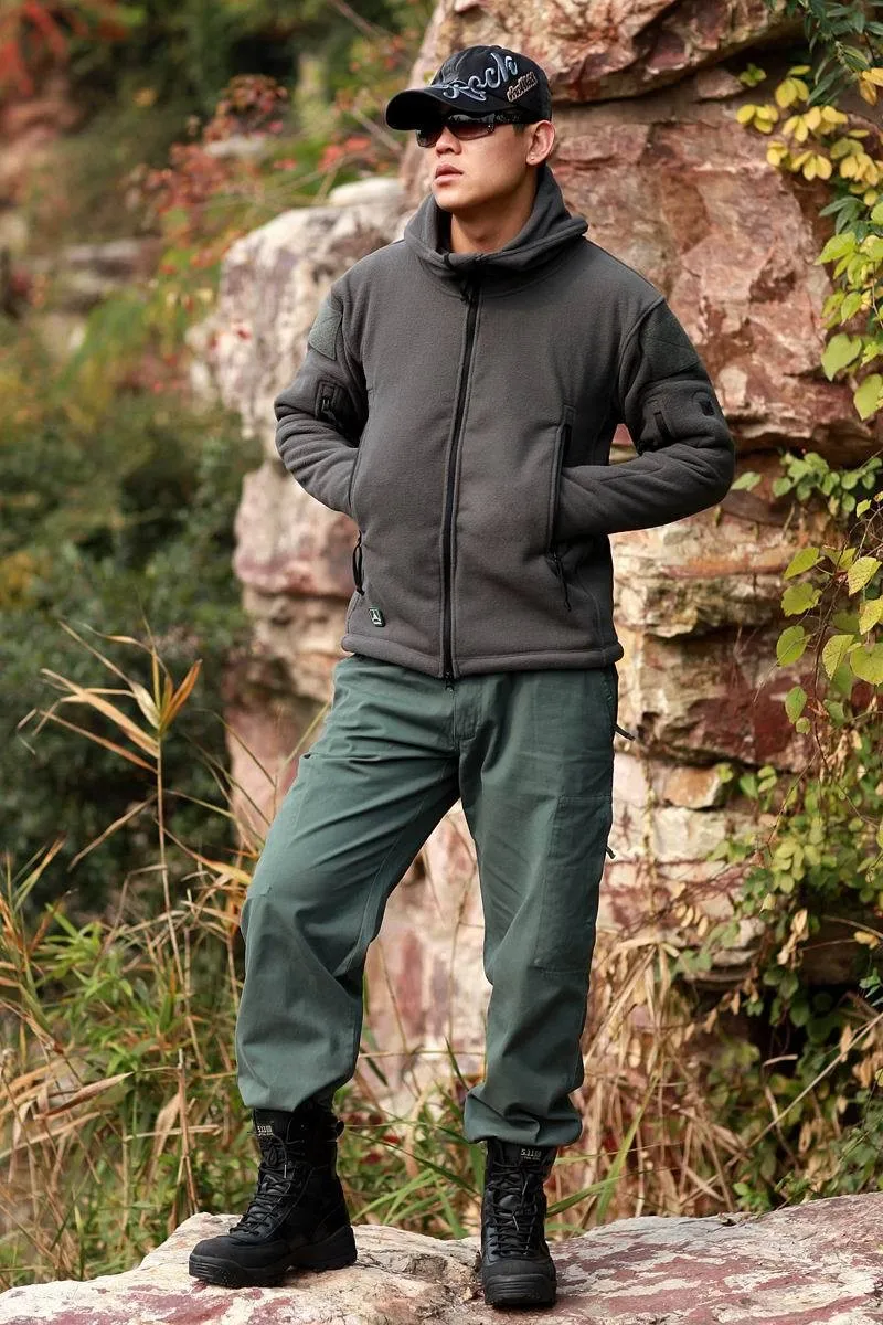 Военная Мужская Флисовая тактическая флисовая куртка Polartec, теплая верхняя одежда с капюшоном, пальто, армейская одежда