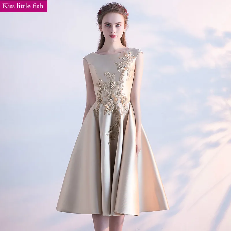 Бесплатная доставка Элегантные Короткие коктейльные платья Robe de cocktail au genou