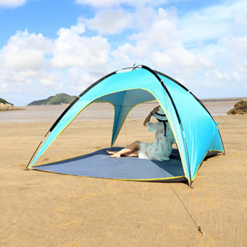 저렴한 휴대용 해변 텐트 210x210x130cm, 차양, 낚시 쉼터, 빠른 오픈, 여름, 자외선 방지, 가족 텐트, 간단한 설치, 자동 아님