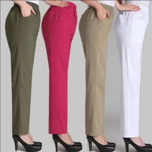 Брюки женские весенне-летние, повседневные, с эластичной талией, свободные, для женщин среднего возраста