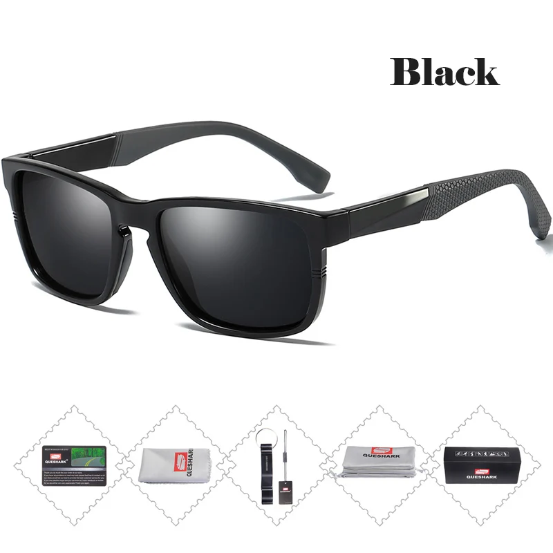 Pack A Queshark, поляризационные солнцезащитные очки для рыбалки, UV400, мужские спортивные очки, очки для велосипеда, велоспорта, пешего туризма, бега, лыжного спорта, рыбалки - Цвет: Pack A