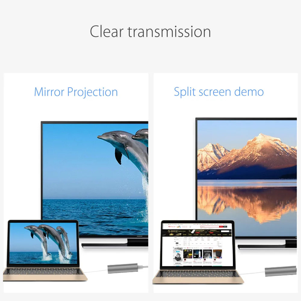 Док станция для ноутбука ORICO Type C к VGA HDMI RJ45 A конвертер Поддержка PD