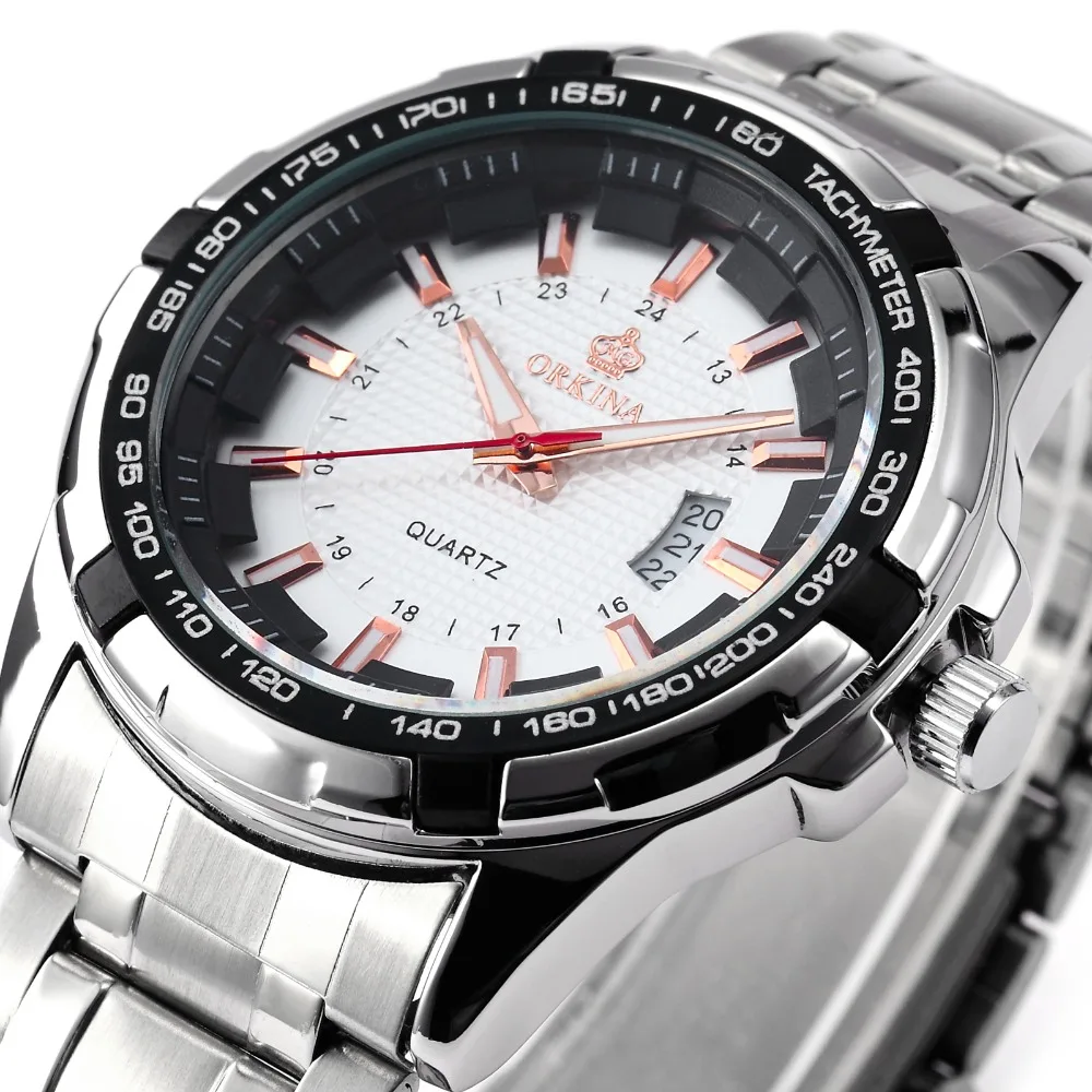 Мг. ORKINA Reloj Hombre Japan Movt Авто Дата корпус из нержавеющей стали светящиеся руки