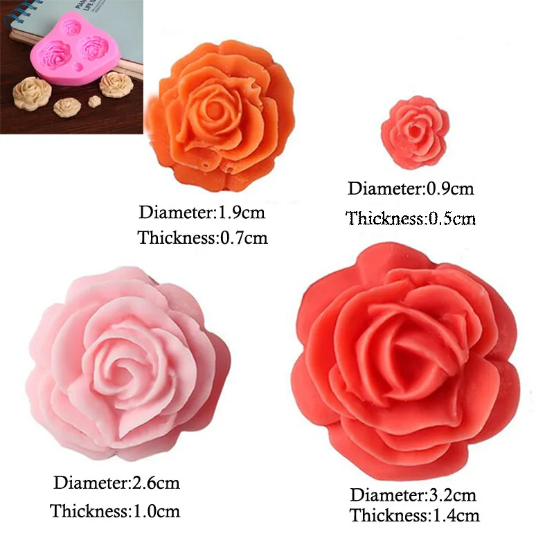 4 полости маленькая мастика в форме роз инструменты для приготовления тортов