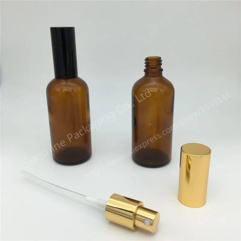 

Hot sale 500pcs/lot 100ml amber glass spray bottle, glass bottle, mist sprayer bottle, perfume spray amber glass bottle