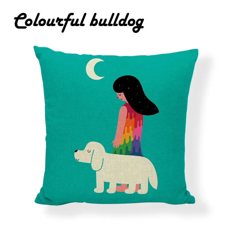 Стильная наволочка с радужными цветами Kilim геометрические горы девочка мальчик