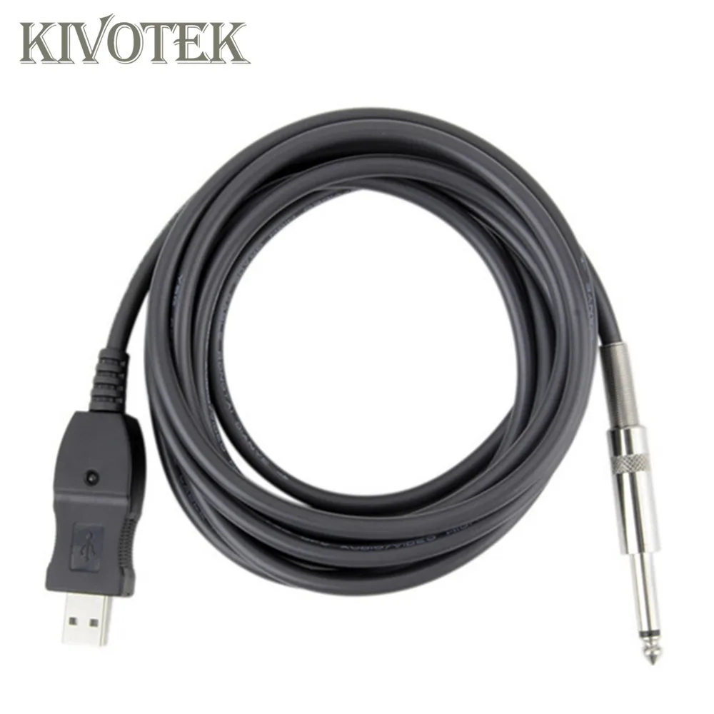 KIVOTEK 2 шт./лот 3 м гитарный аудио кабель бас 14 ''USB до 6 мм Разъем соединительный