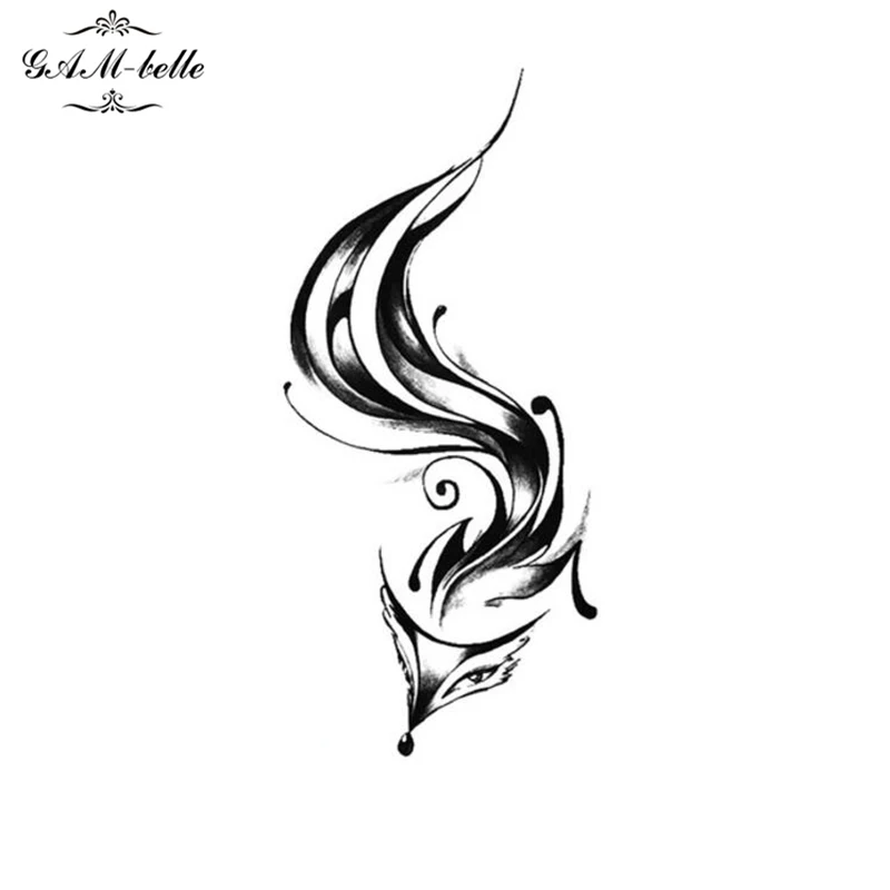 

Flower Arm Black Fox Small Figure Tattoo Stickers Waterproof Sexy Simulation Ankle Personality Tattoos