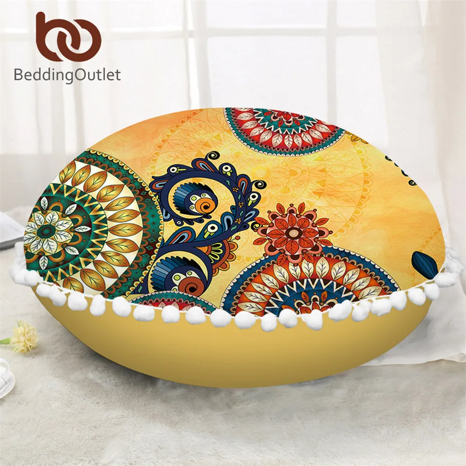 BeddingOutlet калейдоскоп Круглый напольный чехол для подушки богемный Наволочки