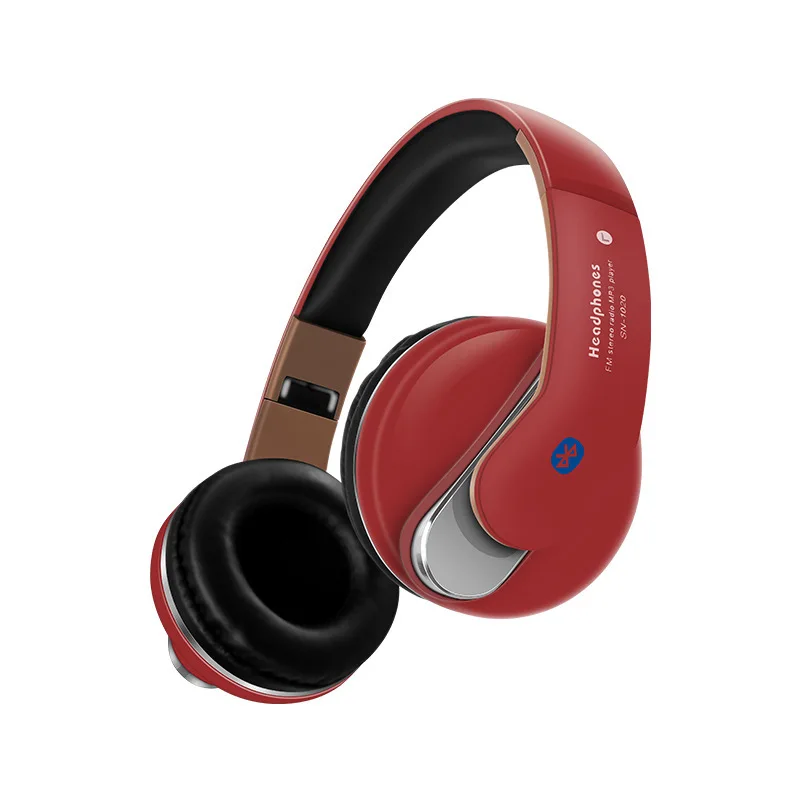 red Шумоподавление Bluetooth наушники Handsfree складная стерео Bluetooth гарнитура встроенный микрофон для звонков - Цвет: red