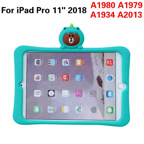 For iPad Pro 9.7 Милая розовая свинка изображением героев мультфильма "Маша и Медведь чехол для IPad 9,7 Pro 9,7 11 Air 2 iPad 2/3/4, 5, 6, мини-платье, на возраст 1, 2, 3, 4, мягкая силиконовая подставка чехол funda - Цвет: For iPad Pro 9.7
