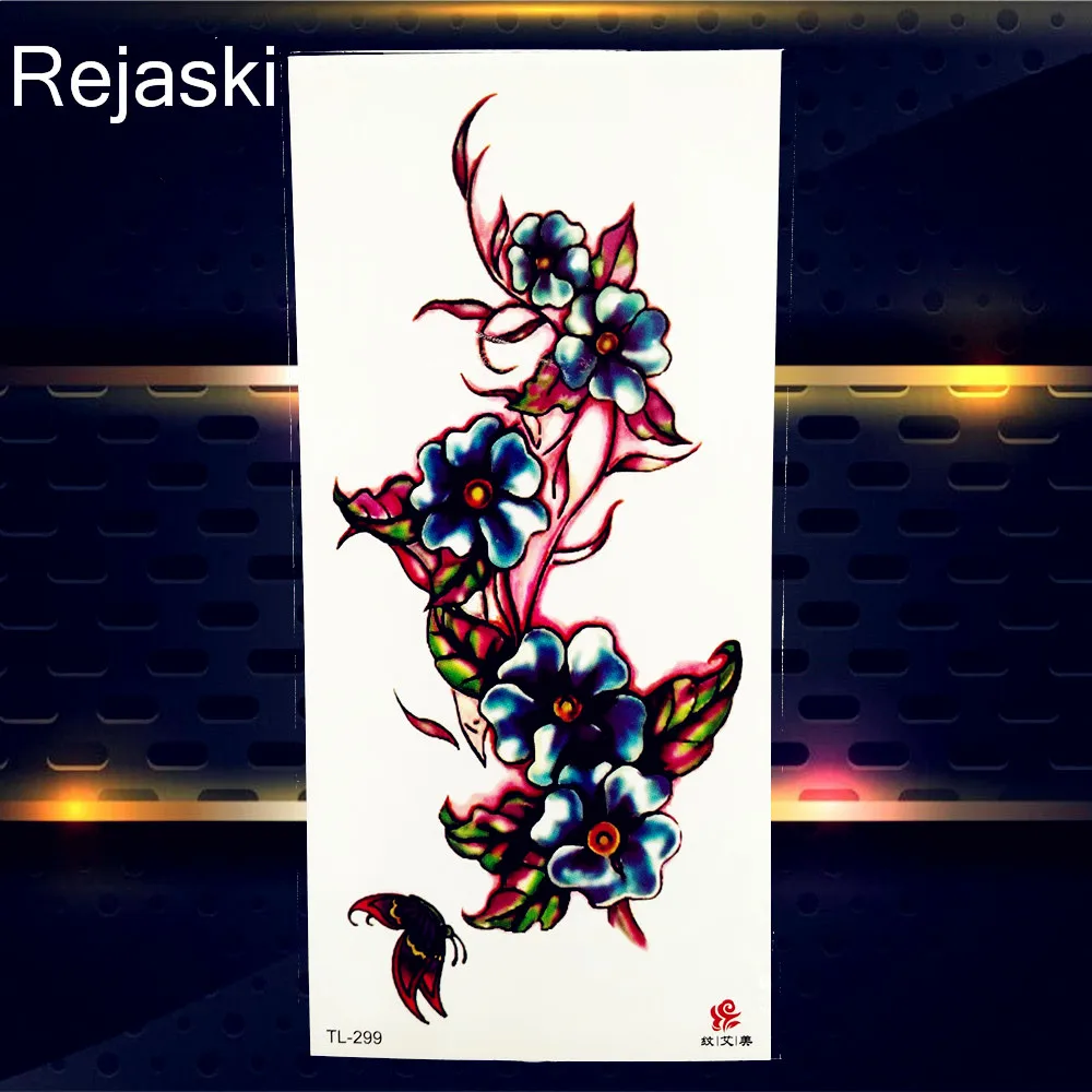 Большие длинные Водонепроницаемые поддельные 3D розы временная татуировка