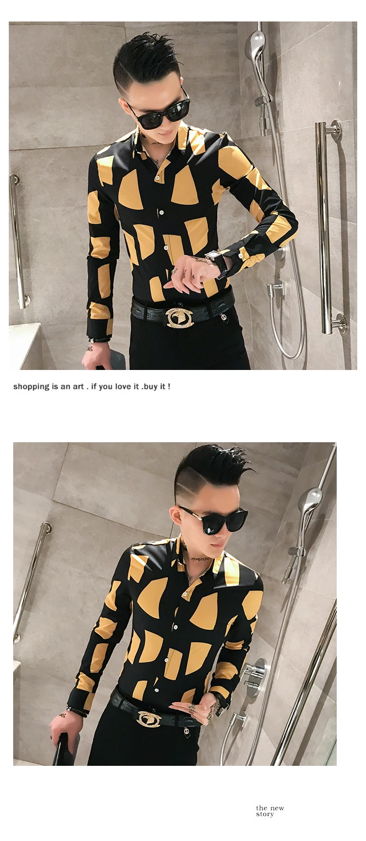 Chemise Homme, фирменная Новинка, мужские рубашки с длинным рукавом, с индивидуальным принтом, приталенная рубашка, мужская рубашка, повседневная, для ночного клуба, Social, смокинг, мужской