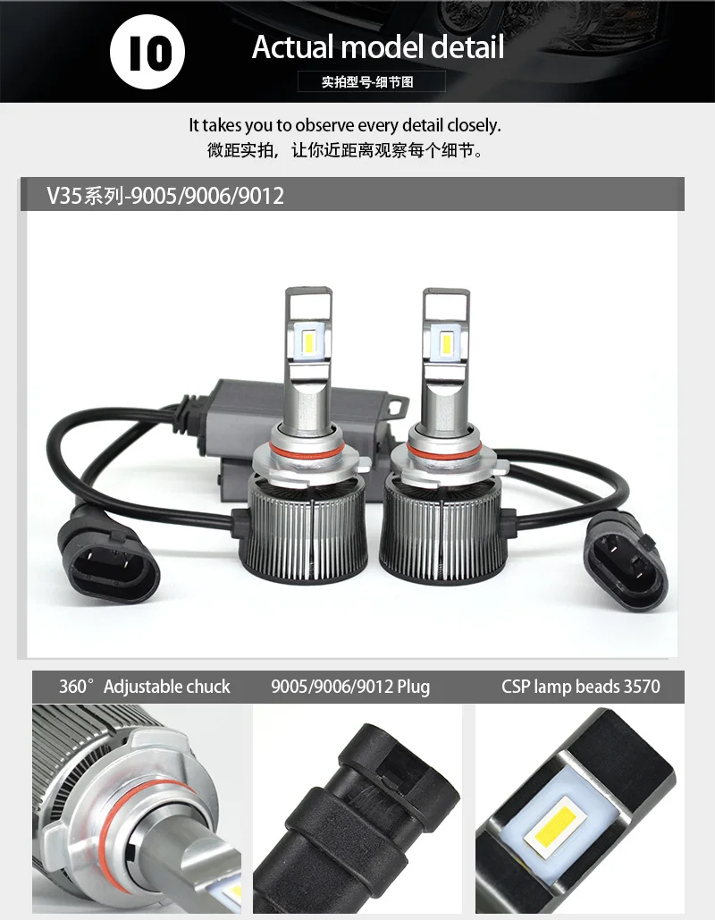 Для нанесения хайлайтера и Выделите ledH1 H4 H7 H8/H9/H11 9005/HB3 9006/HB4 9012 Автомобильные фары, противотуманные фары 60 Вт 6000lm 6000-6500k