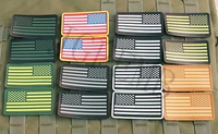 2 pieces usa american flag 3d pvc patch badges black red green grey tan luminous