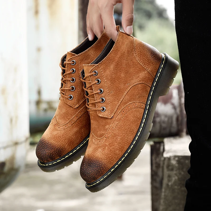 2019 модные мужские ботинки Челси зимняя обувь для отдыха из воловьей кожи