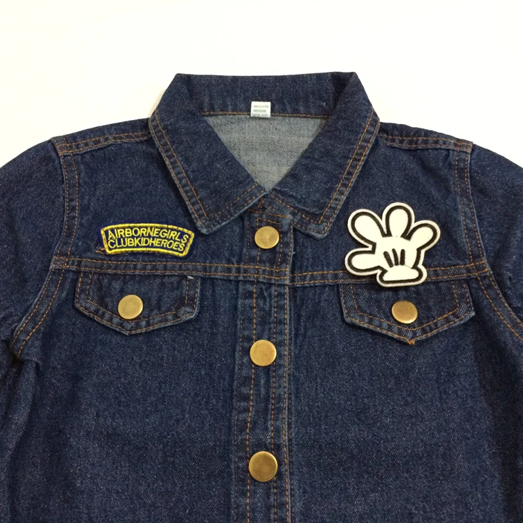 Boys Girls Cartoon Pattern Cowboy Jackets Denim Clothes Long-sleeve Coat and Kids Children's clothes | Детская одежда и обувь