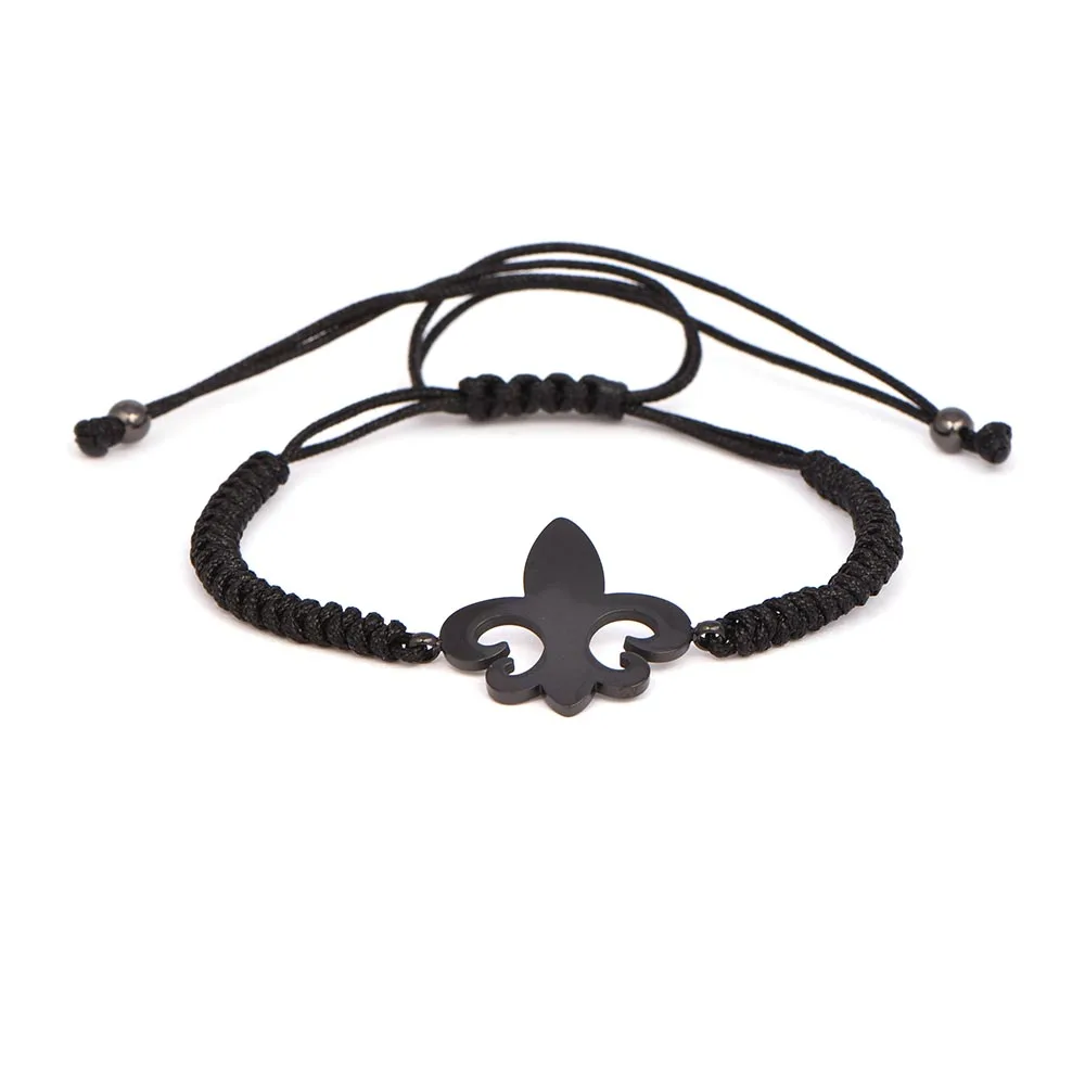 Элитный бренд Fleur De Lis Плетенный макраме браслет CZ Бусины Якорь Браслеты из