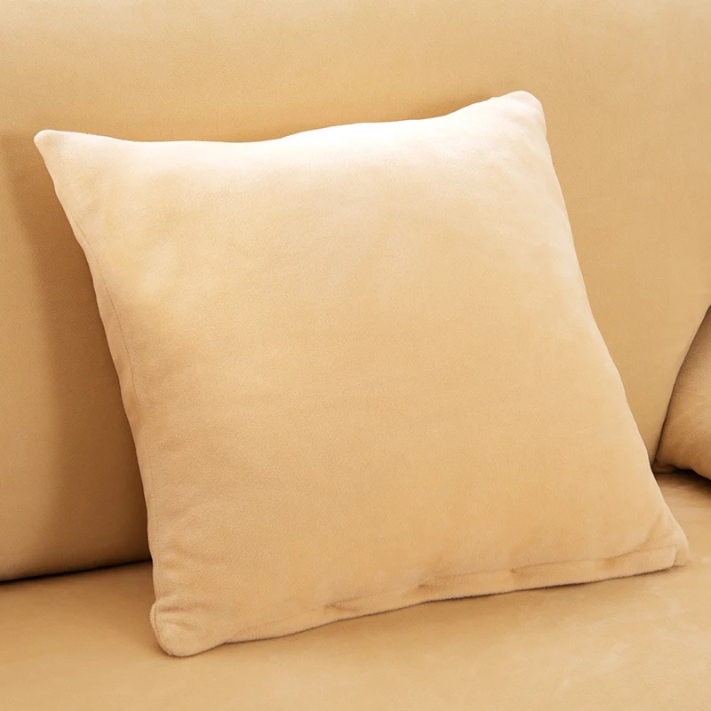 2 шт./лот размером 45*45 см плюшевая ткань Толстый чехол для подушки Чехол накидки на подушки, диван чехлов мебель диван комплект постельного белья - Цвет: Cream