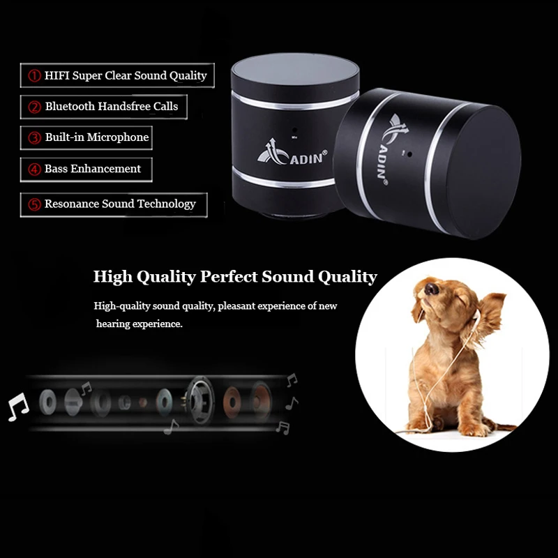 ADIN 1 пара металлических 20 Вт Bluetooth Вибрационный динамик NFC HIFI бас 3D стерео Громкая