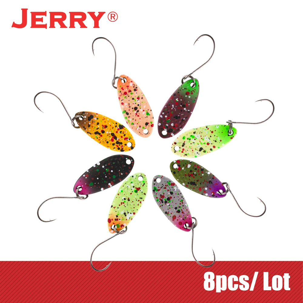 Jerry 8 шт./лот Форель Приманка Набор 2 5 г латунь рыболовные ложки матовый