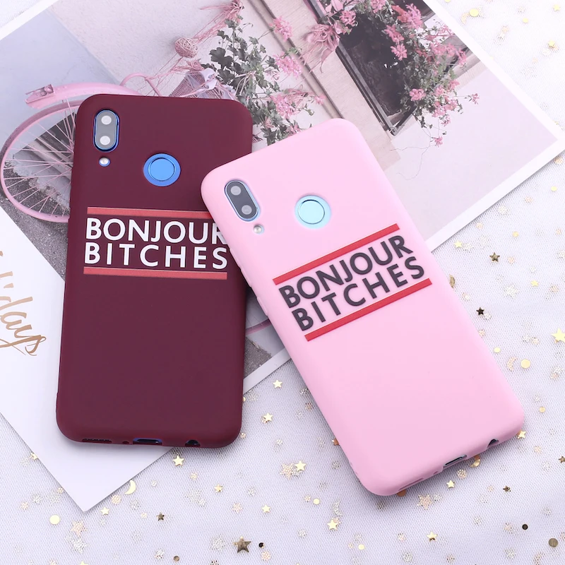Для Xiaomi Mi Redmi Note 5 6 7 8 9 10 lite Pro Plus Bonjour Bitches забавные карамельные цитаты силиконовый