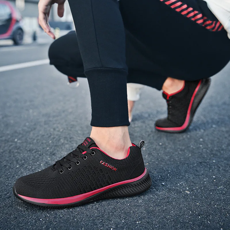 

New Men Casual Shoes Large Size Shoes Male Mesh Breathable Trainers Lightweight Walking Sneakers Zapatillas Hombre Black 2021