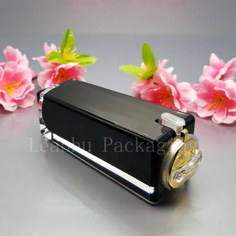 Квадратные черные акриловые косметические Бутылочки для лосьона и крема