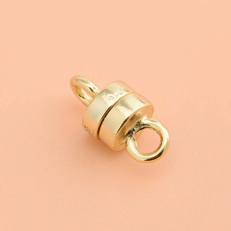 18K Gold Plated Настоящие настоящие чистые твердые 925 пробы серебряные магнитные застежки для изготовления украшений Золотая Пряжка из ожерелья с застежкой и браслета фурнитура - Цвет: 18K Gold Plated
