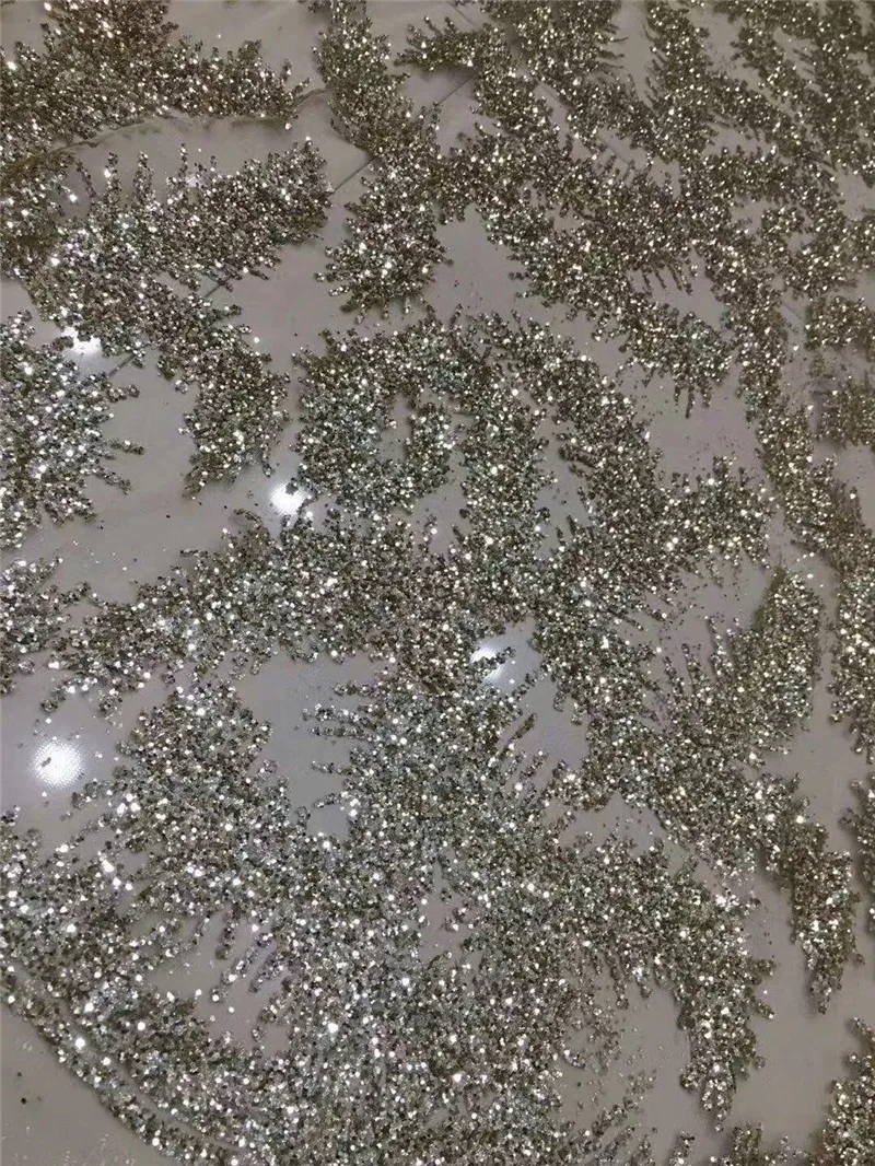 

Newest gold glued glitter lace fabric H-121511 free shipping African Tulle lace Fabric