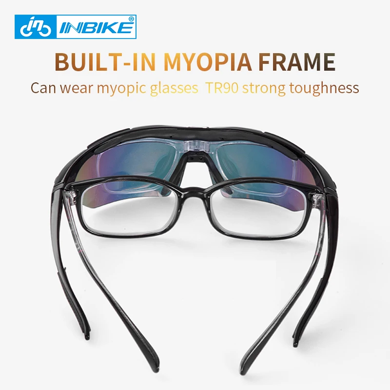 INBIKE Cycling Glasses UV Proof Polarized 5 Lens Frame Eyewear Bike Bicycle Outdoor Sport Goggle Drive Sunglasses 619 | Спорт и