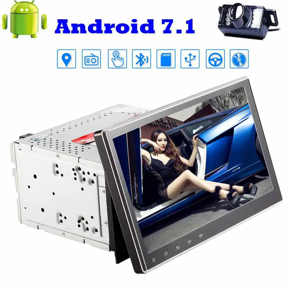Большой 10 1 &quotсенсорный экран для стерео-Радио автомобильной gps Android 7 Bluetooth DVD