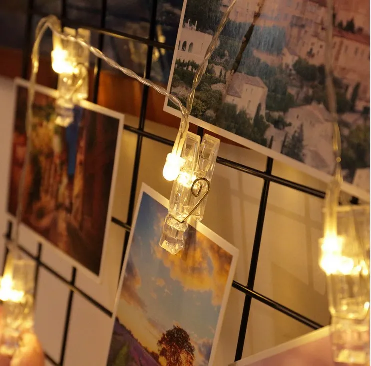 LED String Light 2M 20LEDs 3M 30LEDs Photo Card Wall Clip Fairy Home Christmas Holiday Decoration Battery Powered Lamps | Лампы и